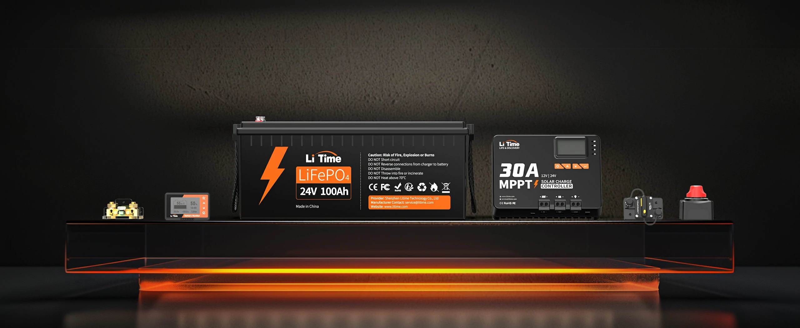 LiTime 24V 100Ah サブバッテリー用リン酸鉄リチウムイオン LiTime 24V 100Ah サブバッテリー用リン酸鉄リチウムイオン